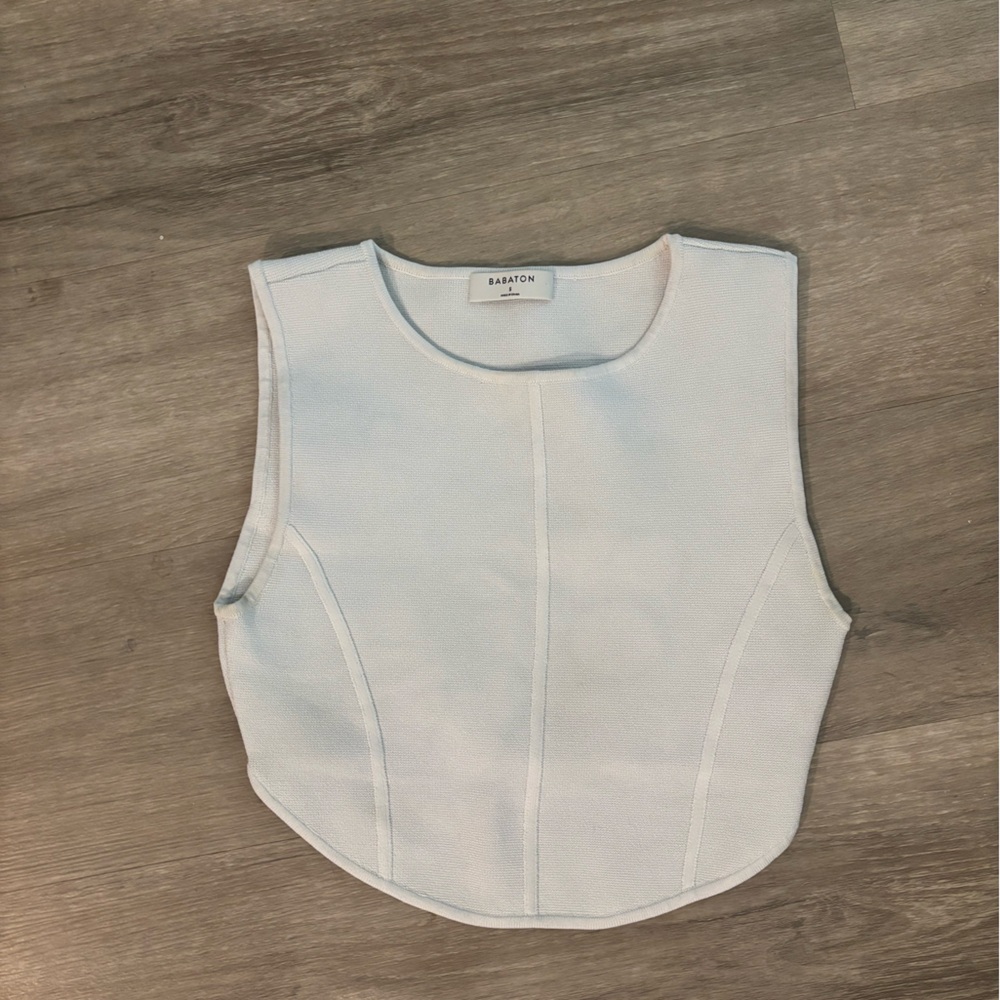 Aritzia Babaton White Knit Top